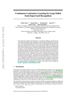 Continuous Contrastive Learning for Long-Tailed Semi-Supervised
  Recognition