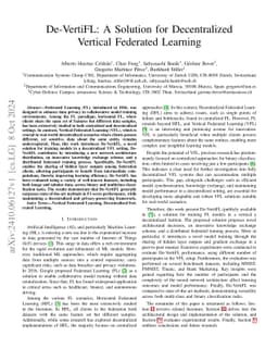 De-VertiFL: A Solution for Decentralized Vertical Federated Learning