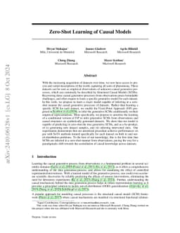 Zero-Shot Learning of Causal Models