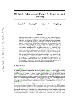 SC-Bench: A Large-Scale Dataset for Smart Contract Auditing