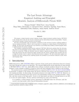 The Last Iterate Advantage: Empirical Auditing and Principled Heuristic Analysis of Differentially Private SGD