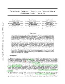 Beyond the Alphabet: Deep Signal Embedding for Enhanced DNA Clustering
