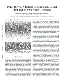 POLIPHONE: A Dataset for Smartphone Model Identification from Audio
  Recordings