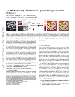 SD-$π$XL: Generating Low-Resolution Quantized Imagery via Score
  Distillation