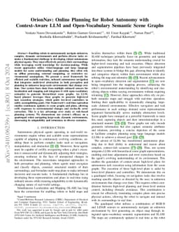 OrionNav: Online Planning for Robot Autonomy with Context-Aware LLM and
  Open-Vocabulary Semantic Scene Graphs
