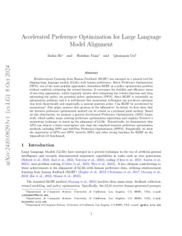 Accelerated Preference Optimization for Large Language Model Alignment
