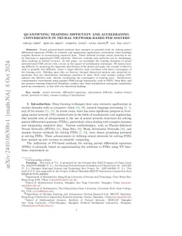 Quantifying Training Difficulty and Accelerating Convergence in Neural
  Network-Based PDE Solvers