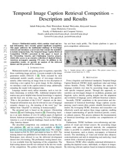 Temporal Image Caption Retrieval Competition -- Description and Results