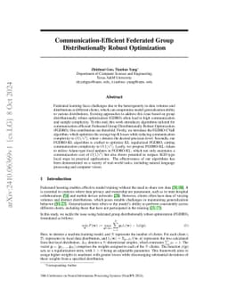 Communication-Efficient Federated Group Distributionally Robust
  Optimization