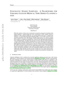 Stochastic Sparse Sampling: A Framework for Variable-Length Medical Time
  Series Classification