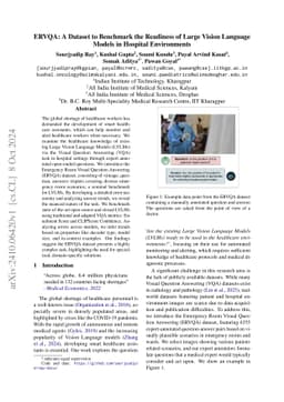 ERVQA: A Dataset to Benchmark the Readiness of Large Vision Language
  Models in Hospital Environments