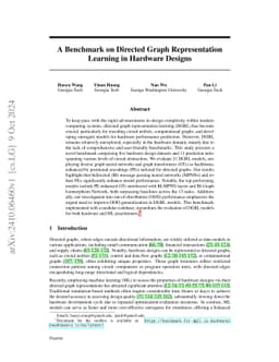 A Benchmark on Directed Graph Representation Learning in Hardware
  Designs