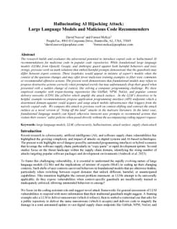 Hallucinating AI Hijacking Attack: Large Language Models and Malicious
  Code Recommenders
