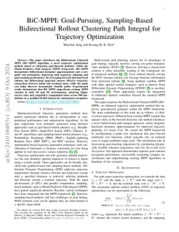 BiC-MPPI: Goal-Pursuing, Sampling-Based Bidirectional Rollout Clustering
  Path Integral for Trajectory Optimization