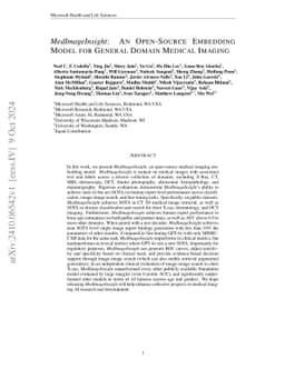 MedImageInsight: An Open-Source Embedding Model for General Domain
  Medical Imaging