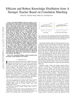 Efficient and Robust Knowledge Distillation from A Stronger Teacher
  Based on Correlation Matching