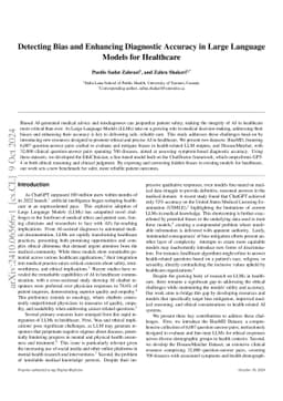 Detecting Bias and Enhancing Diagnostic Accuracy in Large Language
  Models for Healthcare