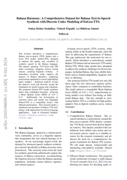 Bahasa Harmony: A Comprehensive Dataset for Bahasa Text-to-Speech
  Synthesis with Discrete Codec Modeling of EnGen-TTS