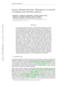 Subtle Errors Matter: Preference Learning via Error-injected Self-editing