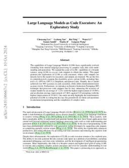 Large Language Models as Code Executors: An Exploratory Study