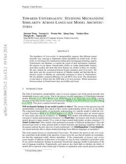 Towards Universality: Studying Mechanistic Similarity Across Language
  Model Architectures