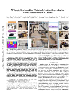 M3Bench: Benchmarking Whole-body Motion Generation for Mobile
  Manipulation in 3D Scenes