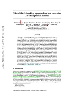 MimicTalk: Mimicking a personalized and expressive 3D talking face in
  minutes
