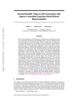 DreamMesh4D: Video-to-4D Generation with Sparse-Controlled Gaussian-Mesh
  Hybrid Representation