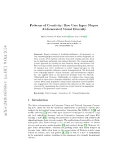 Patterns of Creativity: How User Input Shapes AI-Generated Visual
  Diversity