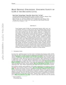 Root Defence Strategies: Ensuring Safety of LLM at the Decoding Level