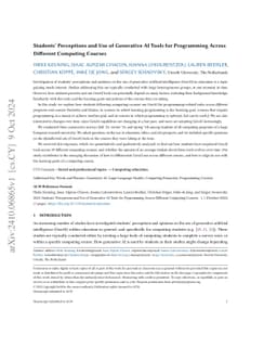 Students' Perceptions and Use of Generative AI Tools for Programming
  Across Different Computing Courses