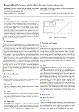 Evaluating Model Performance with Hard-Swish Activation Function
  Adjustments