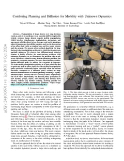 Combining Planning and Diffusion for Mobility with Unknown Dynamics