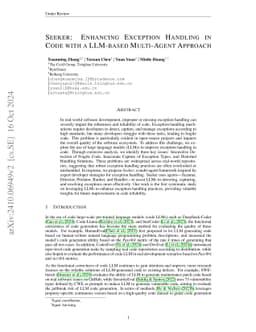 Seeker: Enhancing Exception Handling in Code with LLM-based Multi-Agent
  Approach