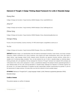 Diamond of Thought: A Design Thinking-Based Framework for LLMs in
  Wearable Design