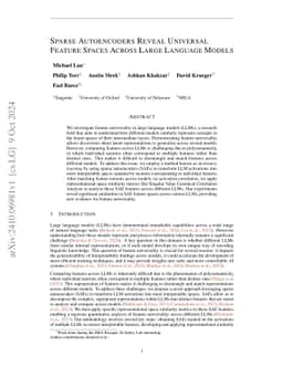 Sparse Autoencoders Reveal Universal Feature Spaces Across Large Language Models