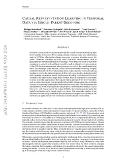 Causal Representation Learning in Temporal Data via Single-Parent
  Decoding