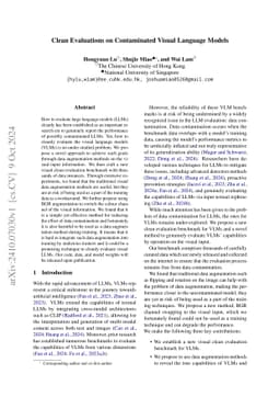 Clean Evaluations on Contaminated Visual Language Models