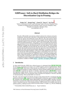 S2HPruner: Soft-to-Hard Distillation Bridges the Discretization Gap in
  Pruning