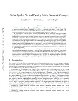 Online Epsilon Net and Piercing Set for Geometric Concepts