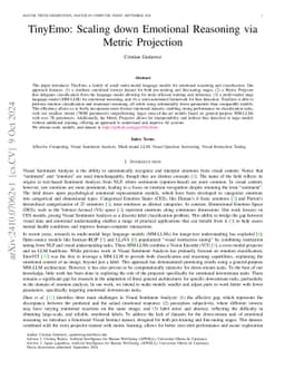 TinyEmo: Scaling down Emotional Reasoning via Metric Projection