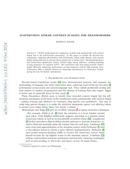 InAttention: Linear Context Scaling for Transformers