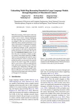 Unleashing Multi-Hop Reasoning Potential in Large Language Models through Repetition of Misordered Context