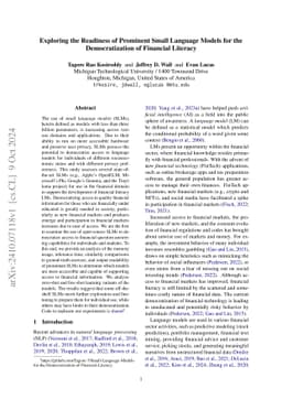 Exploring the Readiness of Prominent Small Language Models for the
  Democratization of Financial Literacy