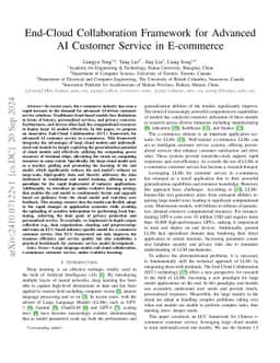 End-Cloud Collaboration Framework for Advanced AI Customer Service in
  E-commerce