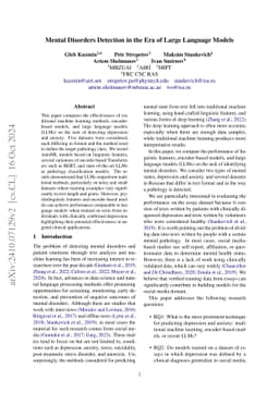 Mental Disorders Detection in the Era of Large Language Models