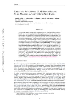 Cheating Automatic LLM Benchmarks: Null Models Achieve High Win Rates