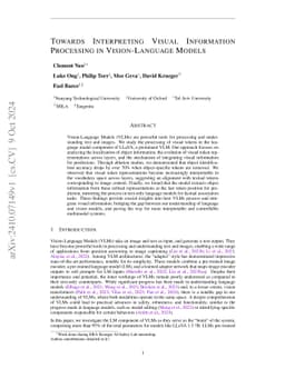 Towards Interpreting Visual Information Processing in Vision-Language Models