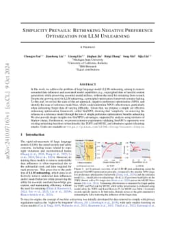Simplicity Prevails: Rethinking Negative Preference Optimization for LLM Unlearning