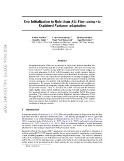 One Initialization to Rule them All: Fine-tuning via Explained Variance
  Adaptation